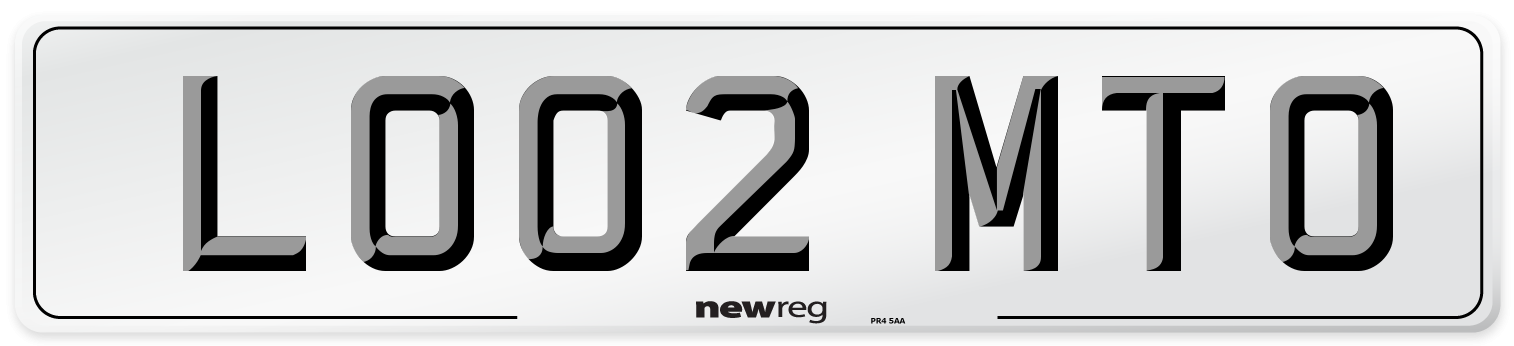 LO02 MTO Number Plate from New Reg
